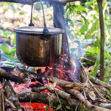 Load image into Gallery viewer, QuickSurvive The Best Fire Starters For Camping and Outdoors - Waterproof fire starters - formerly quick fire starters. Campfire ring with QuickSurvive Fire Starter Boiling pot of water