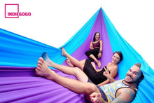 Load image into Gallery viewer, BaseCamp Hammock™ - Purple &amp; Aqua by Flying Squirrel Outfitters
