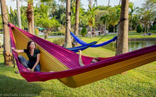 Load image into Gallery viewer, BaseCamp Hammock™ - Gold &amp; Maroon by Flying Squirrel Outfitters
