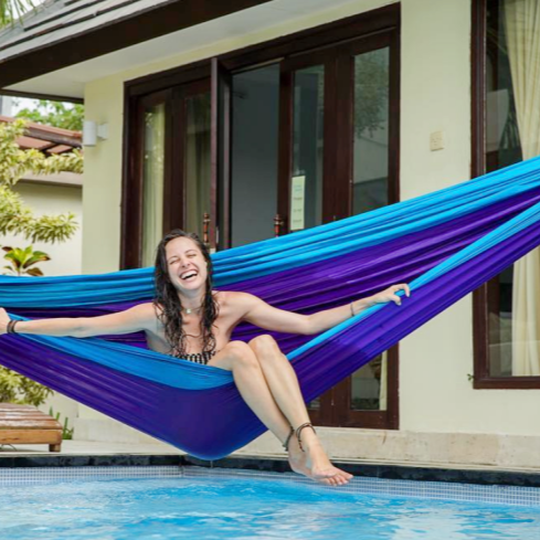 BaseCamp Hammock Purple Aqua by Flying Squirrel Outfitters OutdoorWomxn